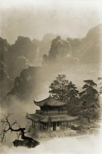 古閣重巒,郎靜山